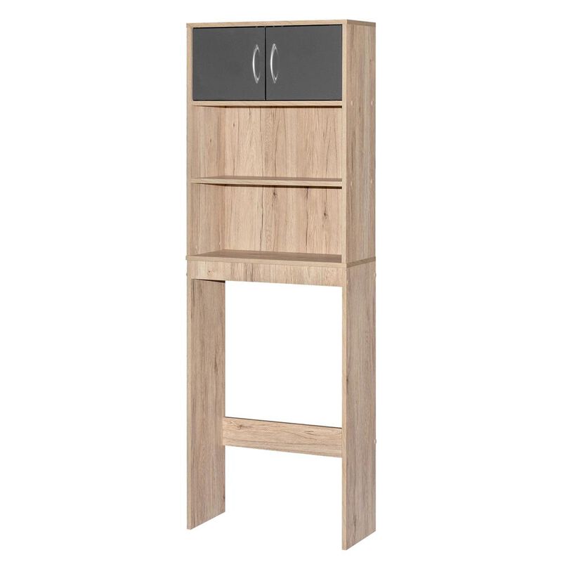Better Home Products Ace Over-the-Toilet Storage Rack in Natural Oak & Dark Gray