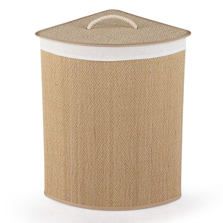 15 Gallon Wicker Laundry Hamper with Removable Liner and Lid