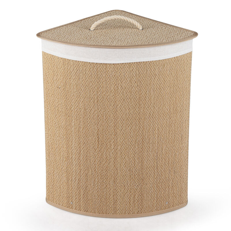 15 Gallon Wicker Laundry Hamper with Removable Liner and Lid image number 0