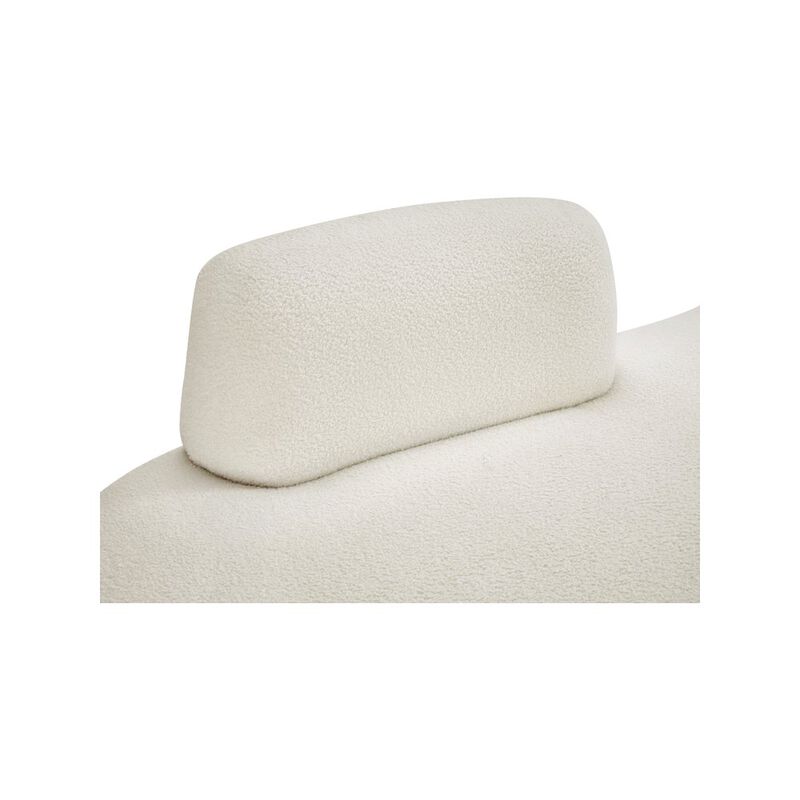 Meridian Furniture Argyle Cream Teddy Fabric Chaise/Loveseat