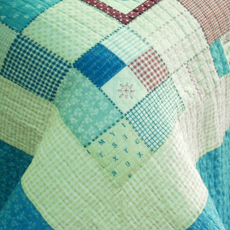 3-Piece Cotton Vermicelli Quilted Printed Quilt Set with Matching Shams image number 3