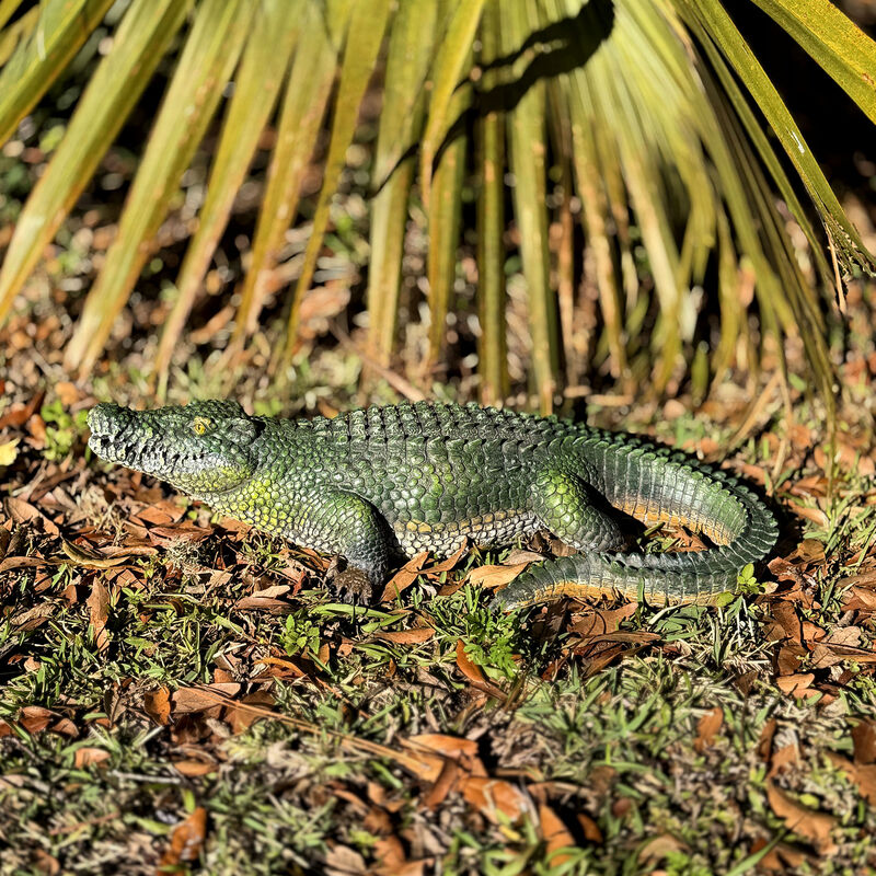 Alligator Statue Realistic Green Resin Outdoor Garden Figure 21 Inch image number 8