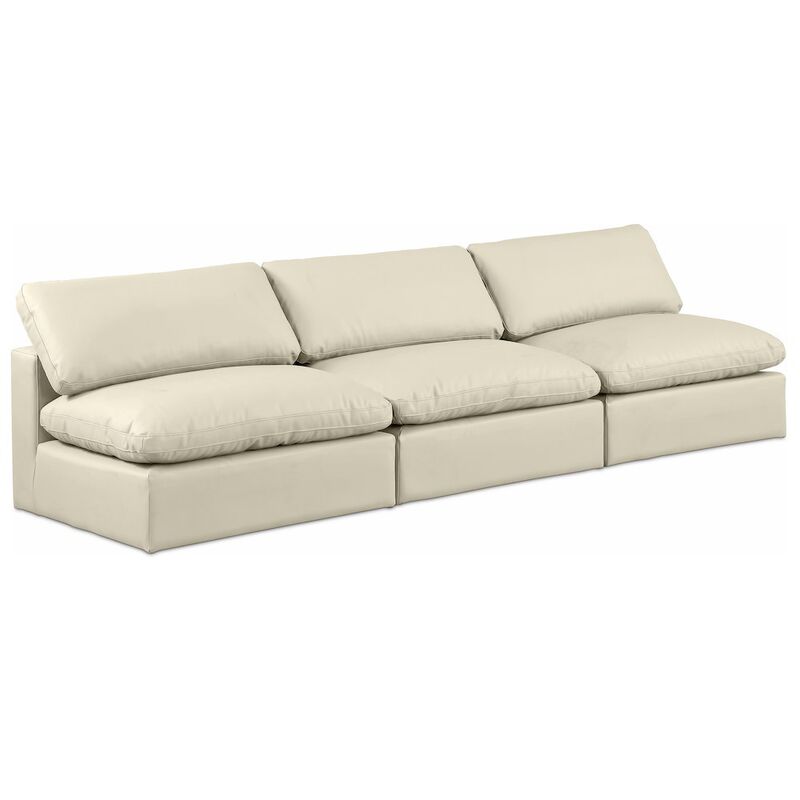 Meridian Furniture Comfy Cream Vegan Leather Modular Sofa