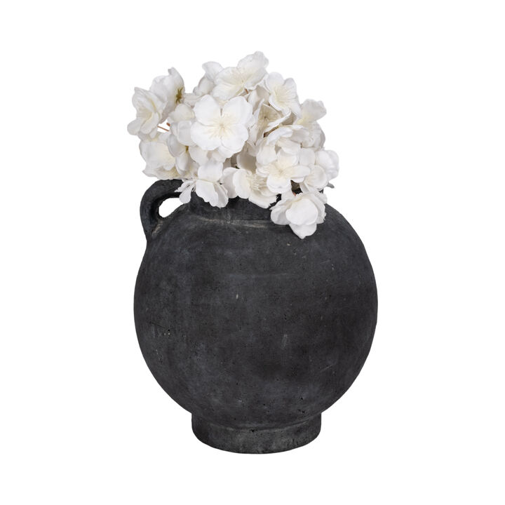 10" Bulbous Jug With Handle, Black
