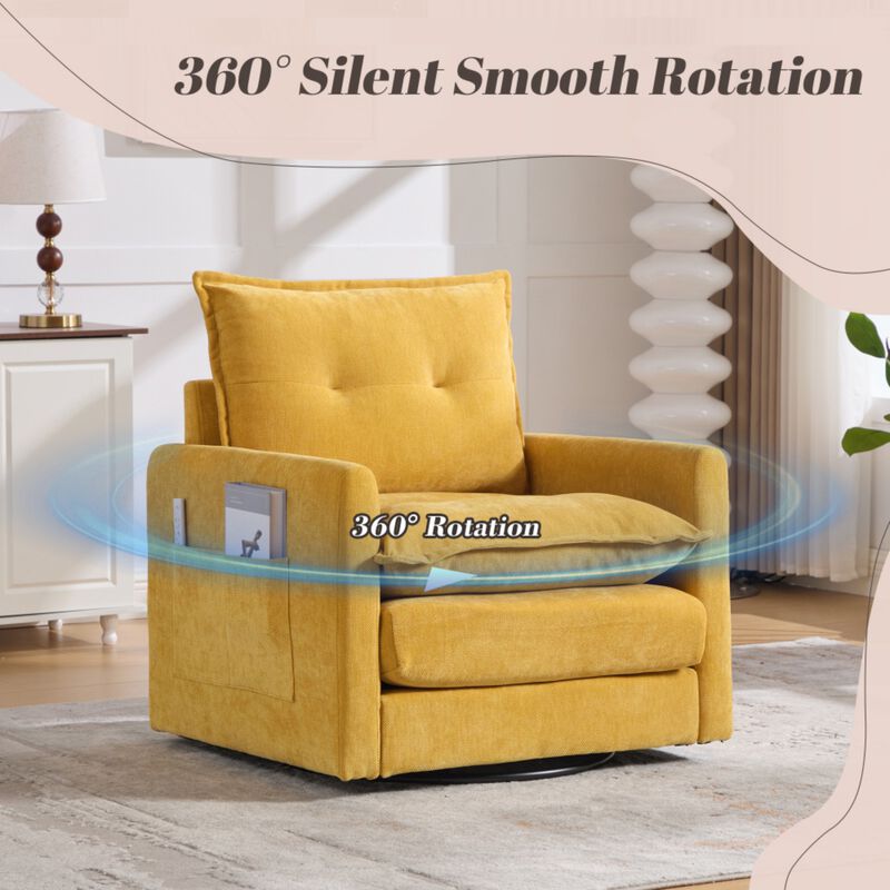 Secra Modern Chenille Swivel Accent Chair image number 2