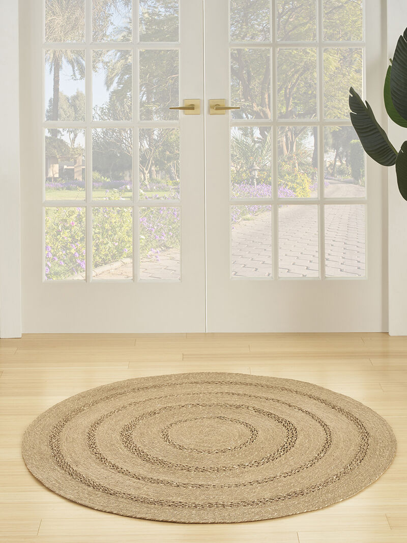 Natural Seagrass NSG01 Natural 5' x Round Rug image number 7