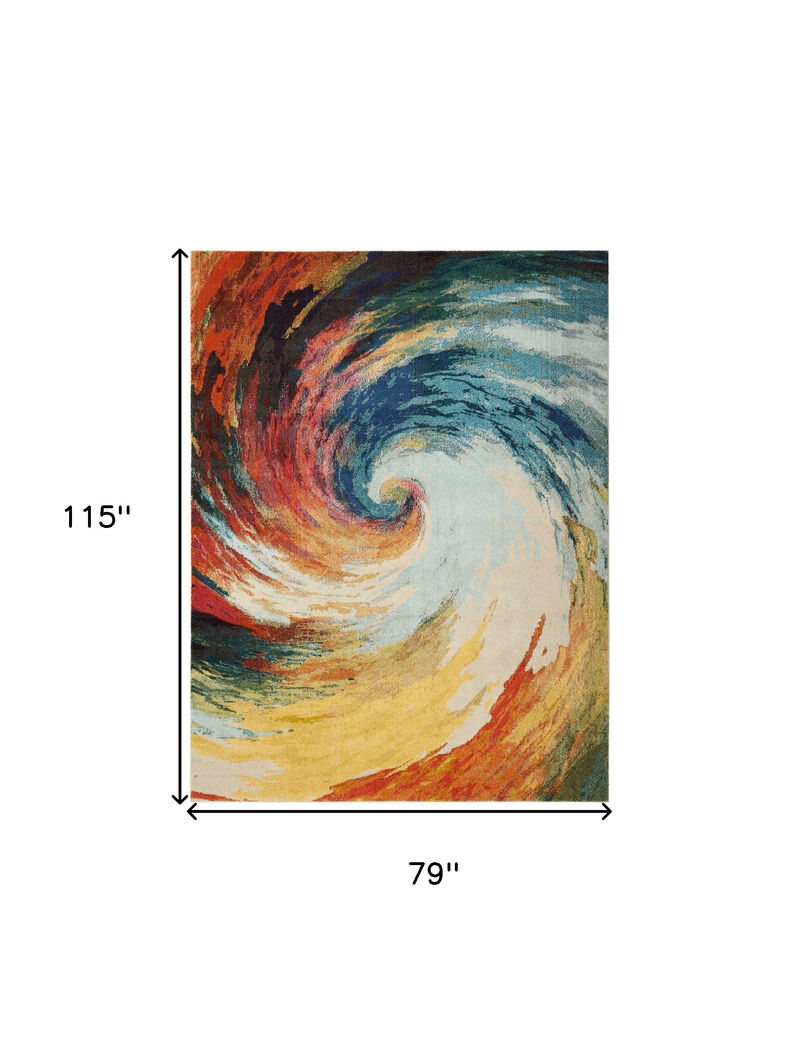 HomeRoots Abstract Non Skid Area Rug image number 2