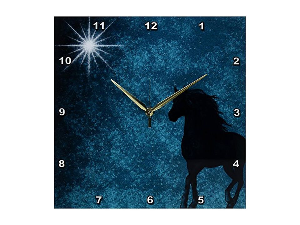 Horse Aqua Grunge Sky Wall Clock 13 Inch Home Decor