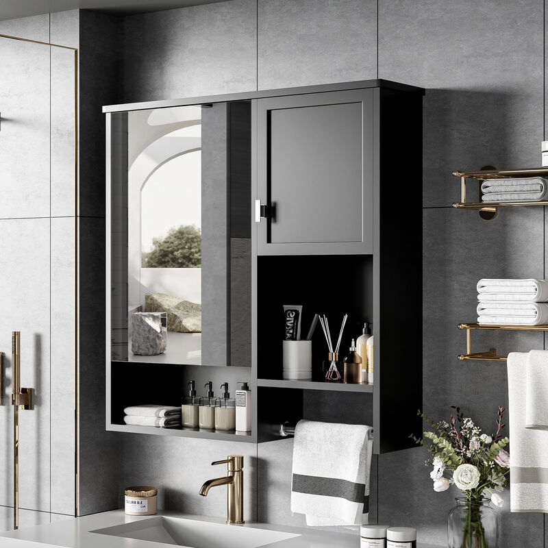ELEMENT ACE Modern Wall Mounted Bathroom Medicine Cabinet with Adjustable Shelves image number 6