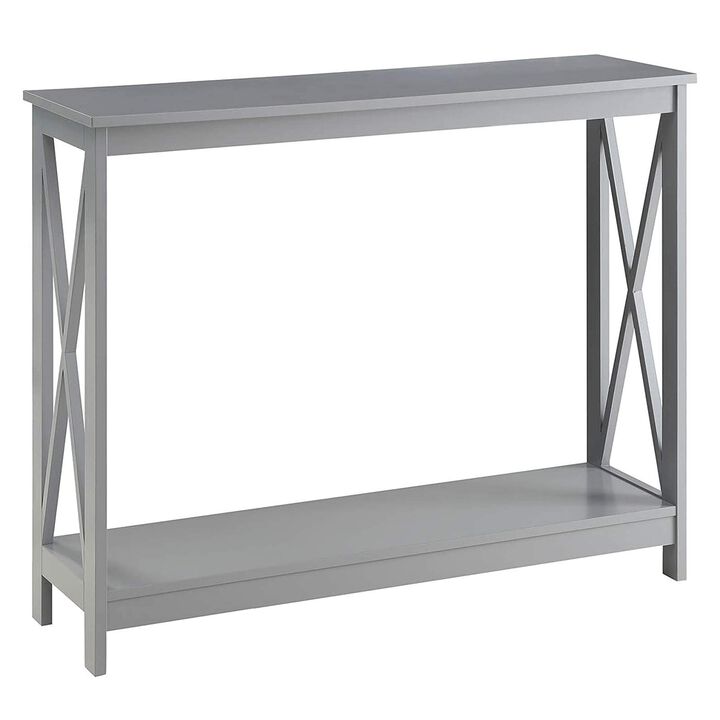 Convenience Concepts Oxford Console Table 39.5"" - Sofa Table With Storage Shelf  Transitional Entryway Hall Table For Living Room And Bedroom  Display Foyer Table  Gray