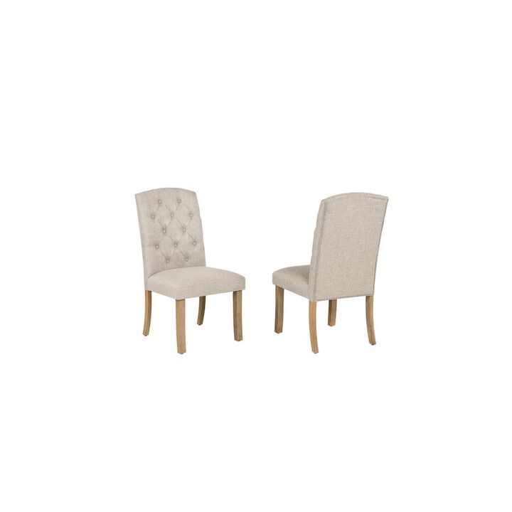 Best Quality Furniture Beige Dining Chairs Wood Legs In Beige Color