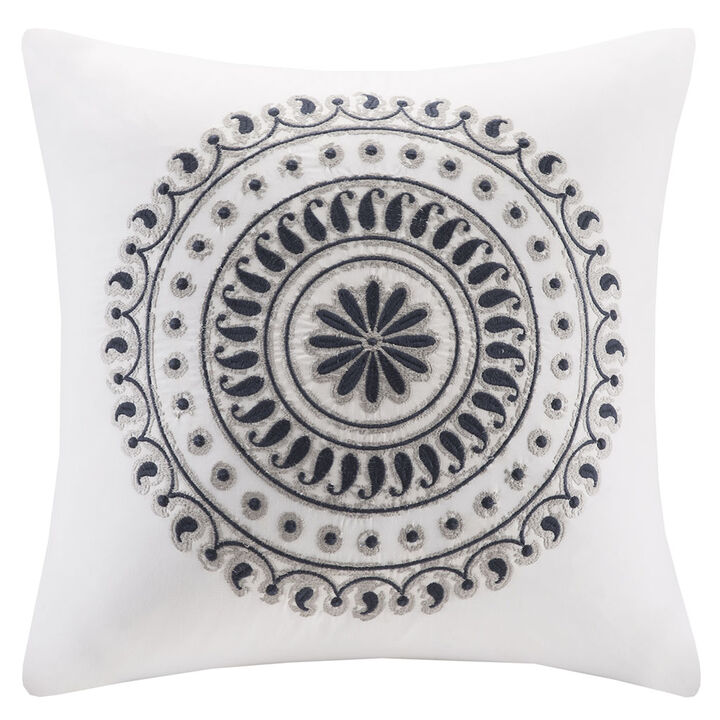 Gracie Mills Krauss 200TC Medallion Embroidered Square Pillow