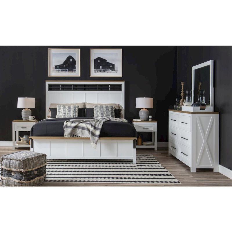 Legacy Classic Franklin Open Nightstand with Charging Ports and LED Light