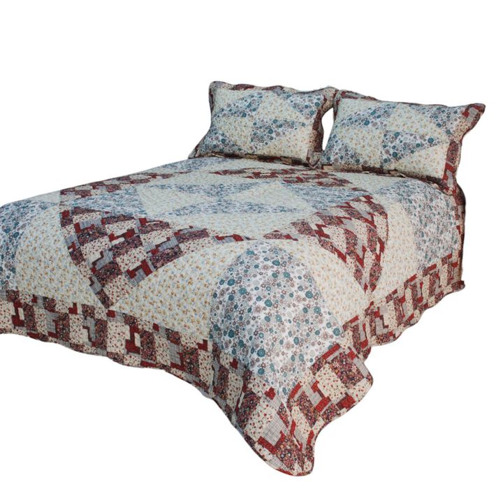 Floral Journey 2 Piece Cotton Floral Quilt Set Soft Quilted Twin Bedding