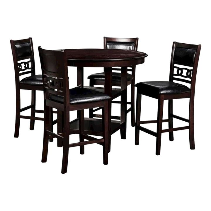 5-Piece Transitional Gray Wood Dining Set with Chairs for Modern Homes