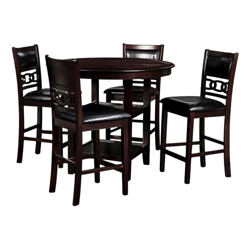 5-Piece Transitional Gray Wood Dining Set with Chairs for Modern Homes image number 0