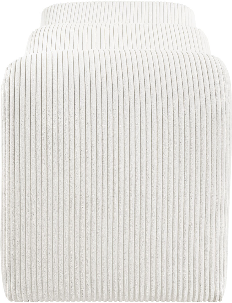 Meridian Furniture Willow Cream Corduroy Fabric Bench