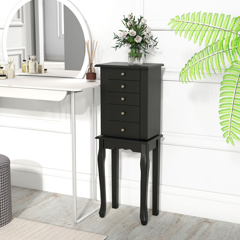 2 Colors Armoire Storage Standing Jewelry Cabinet with Mirror