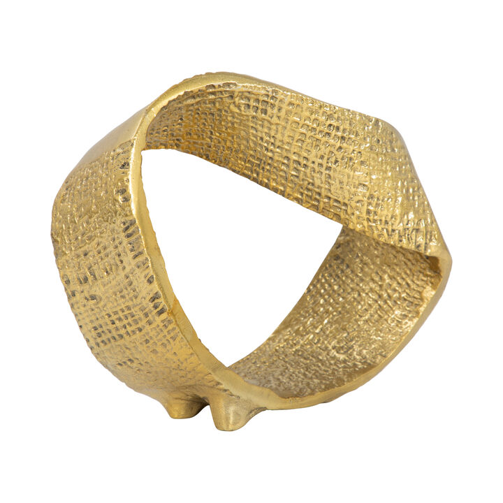 Metal 8" Twisted Hammered Ring