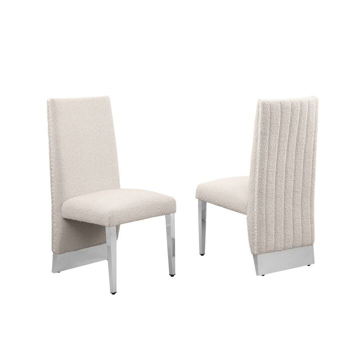 Luxe Cream boucle side chairs - Set of 2