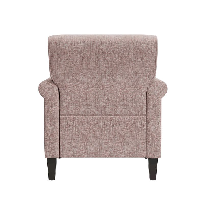 HL Home Furnishings Jean Rolled Armchairs with Nailheads in Pink Chenille