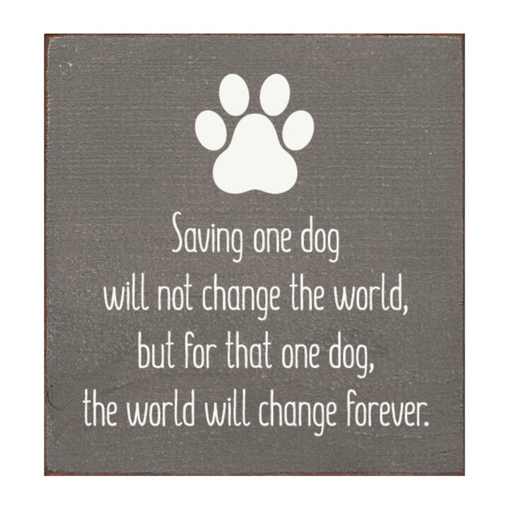 Inspirational Dog Rescue Wall Decor Wooden Sign for Pet Lovers