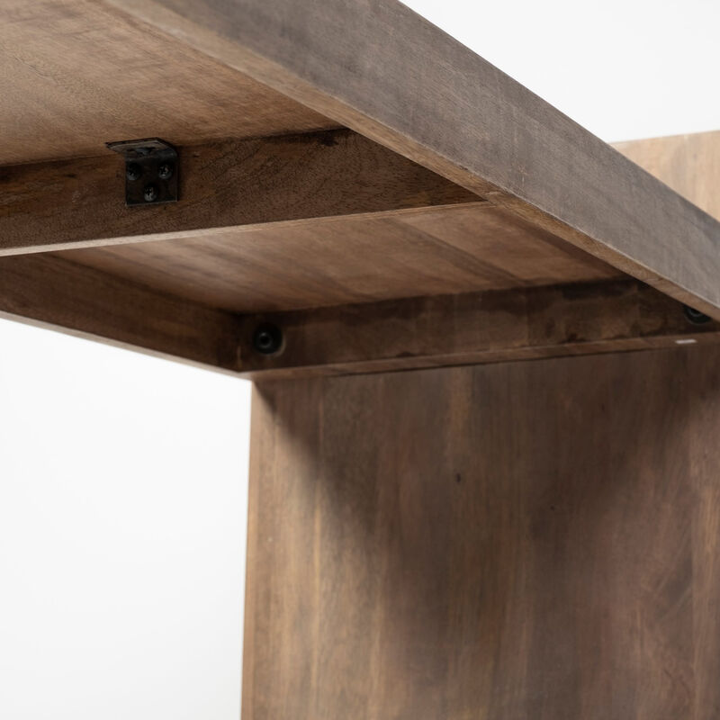HomeRoots 60" Brown Solid Wood Slanted Base Console Table image number 4