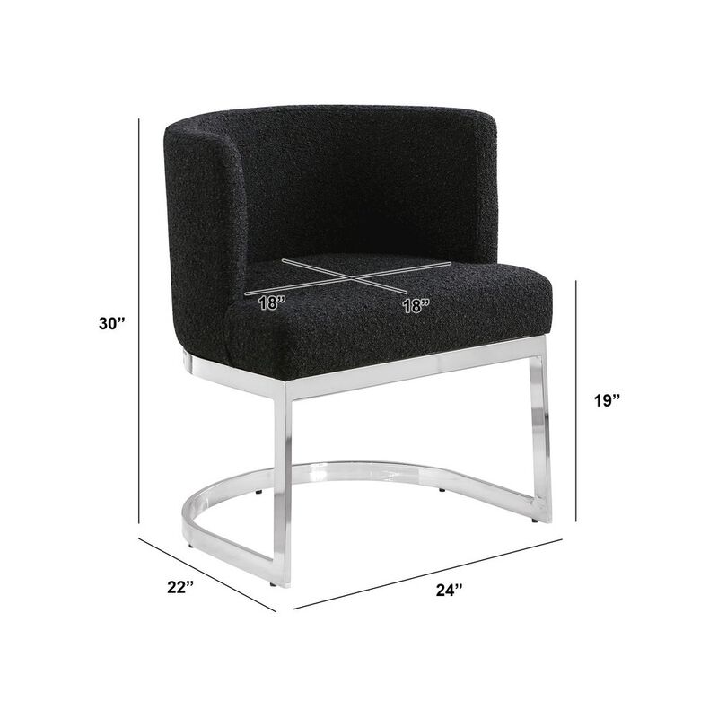 Best Quality Furniture Black With Silver Chrome Base Barrel Chair (Single Chair)