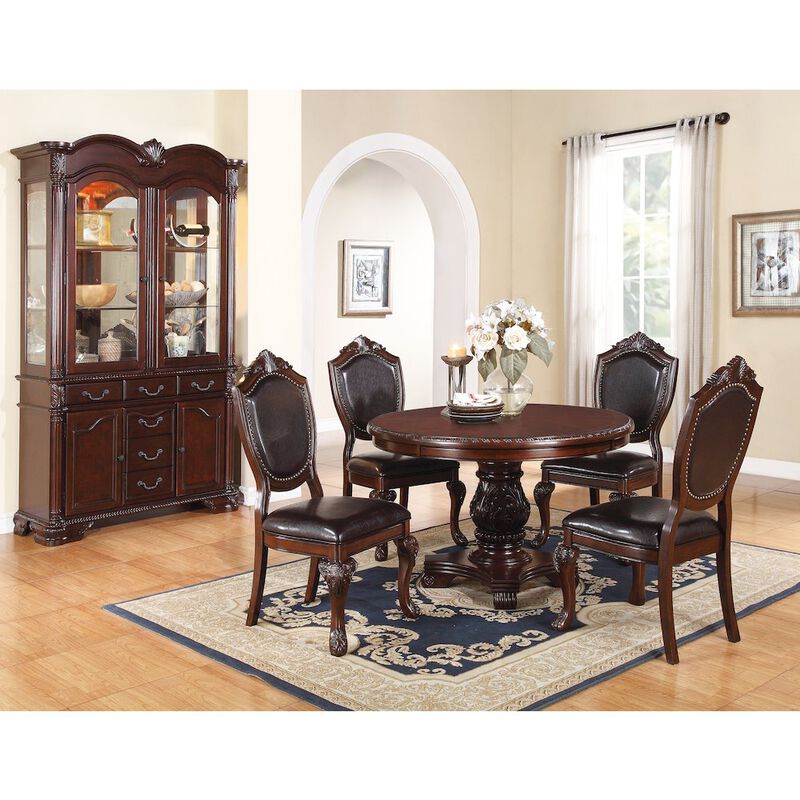 Simple Relax Rubberr Wooden Dining Table in Brown image number 2