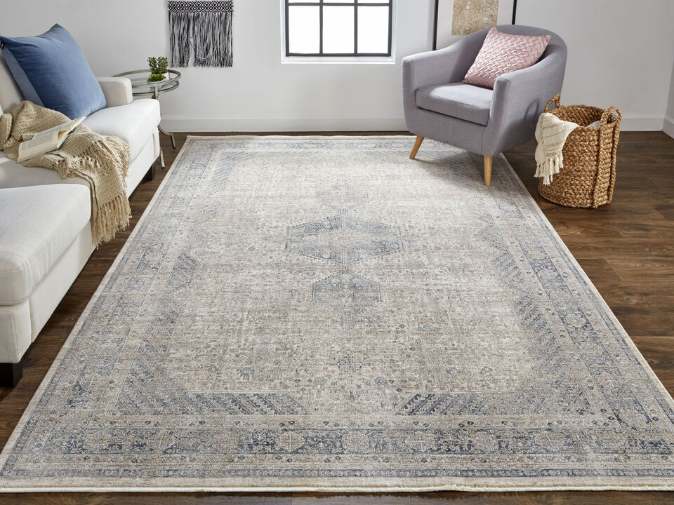 Marquette 3775F Taupe/Gray/Blue 2'8" x 10' Rug