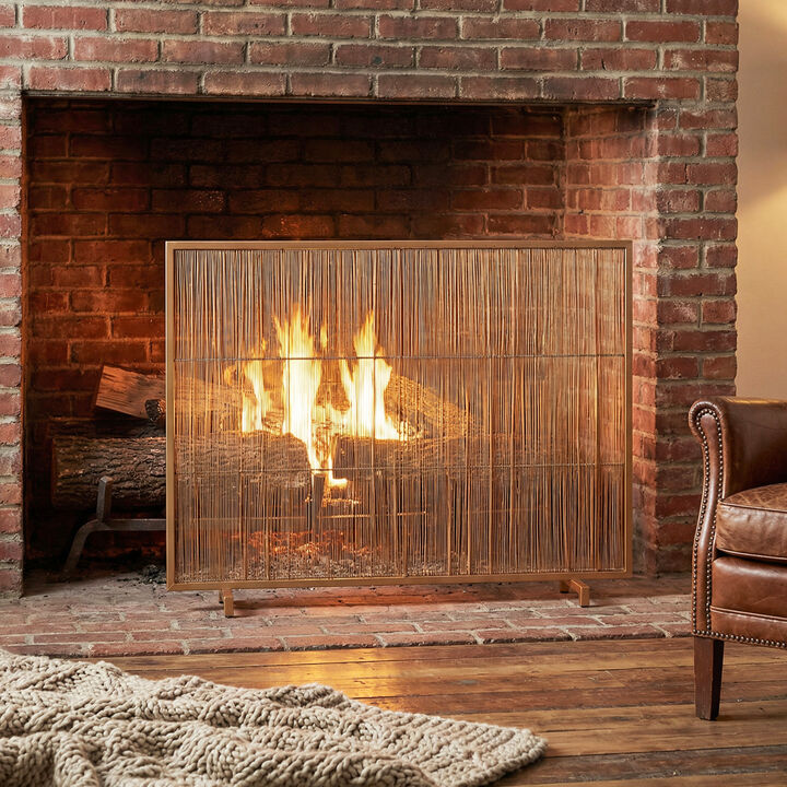 Christopher Knight Home Shanice Modern Rectangular Metal Single Panel Fireplace Screen