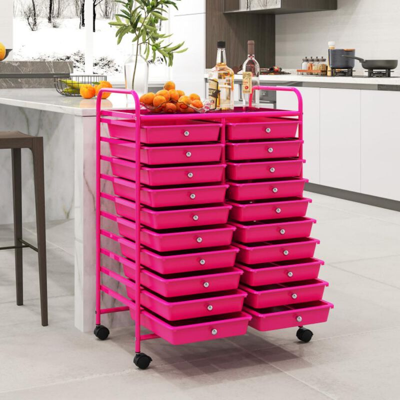 Hivvago 20 Drawers Rolling Storage Cart Studio Organizer