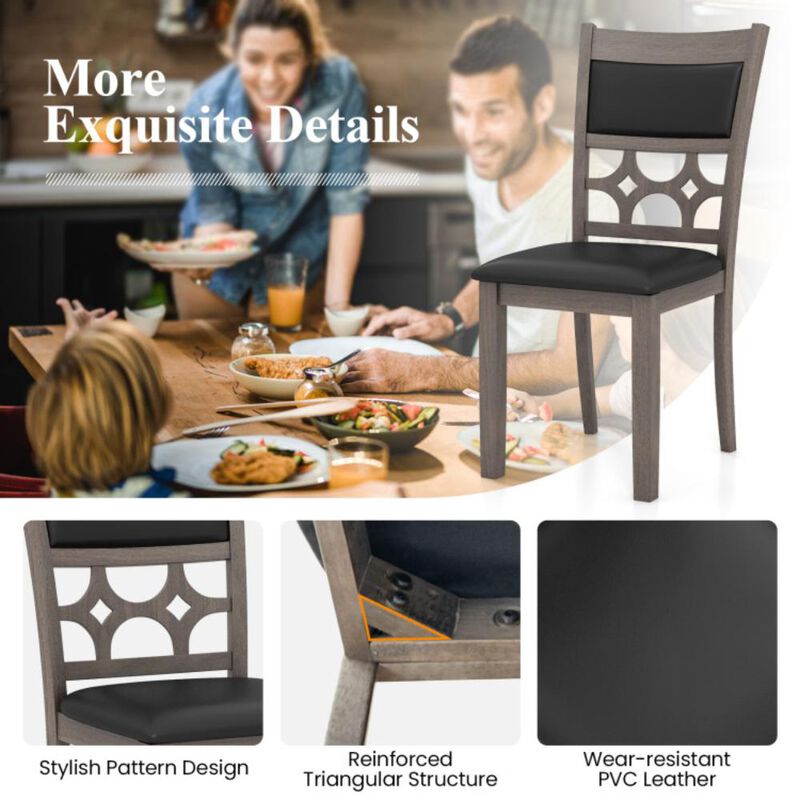 Hivvago Upholstered Dining Chair Set of 2 with Padded Backrest and Seat