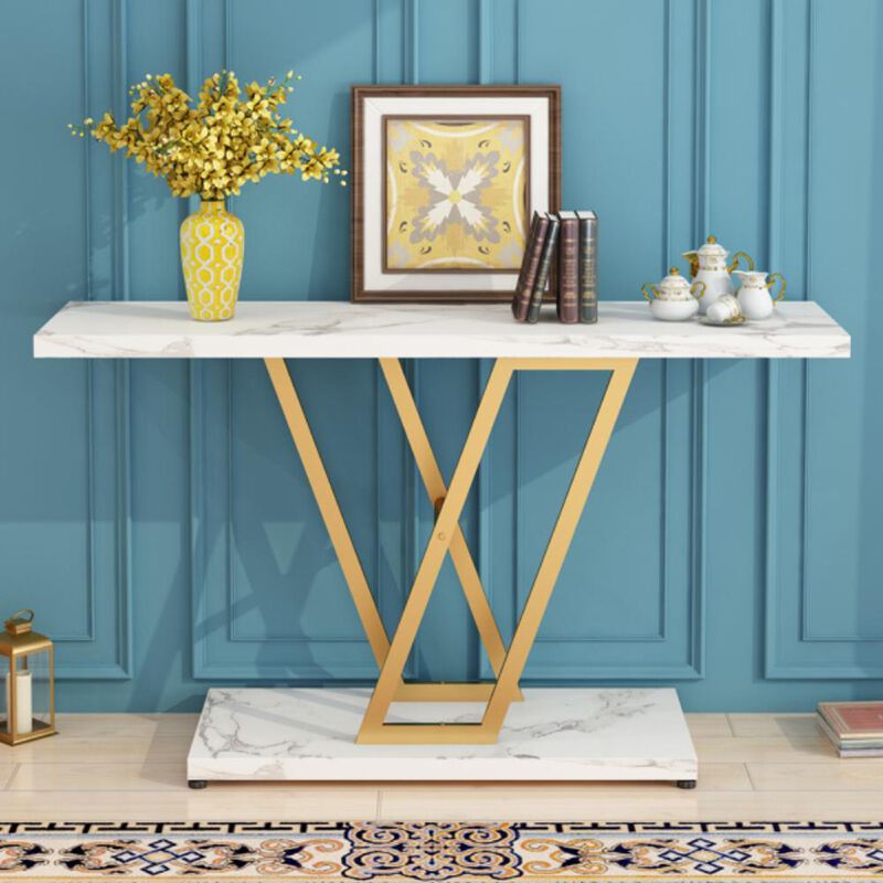 Industrial Hallway Table for Entryway Stylish Console Table with Storage for Home Organization