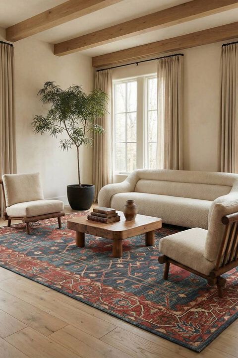 Cardamom Cinnabar Ombre Blue 5' x 8' Rug by Label J x Jaipur Living