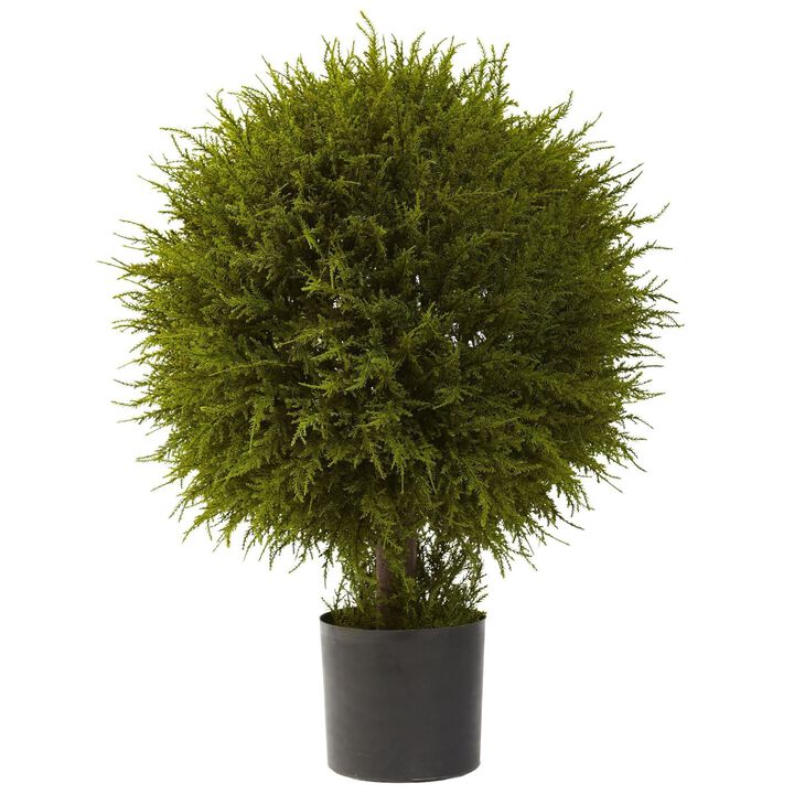 Nearly Natural 32-in Cedar Ball Topiary