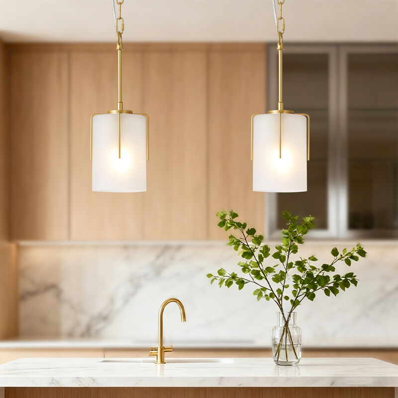 ELEMENT ACE Industrial Pendant Light with Clear Glass Shade Glare-Free Ceiling Light Fixture for Kitchen Island Dining Room Entryway Home Decor image number 5