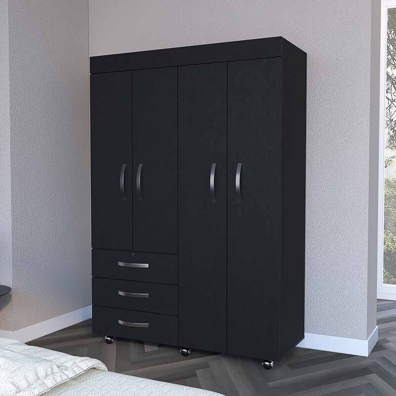 Mobile Armoire Velvet, Bedroom, Black