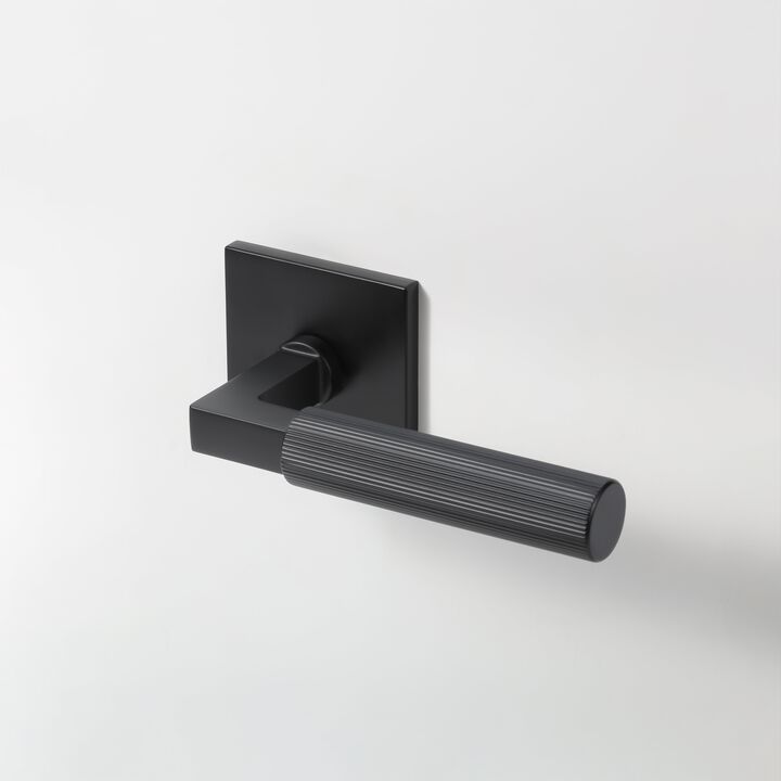 Mila Modern Linear Double Dummy Interior Door Handle with Square Rosette and Concealed Screws
