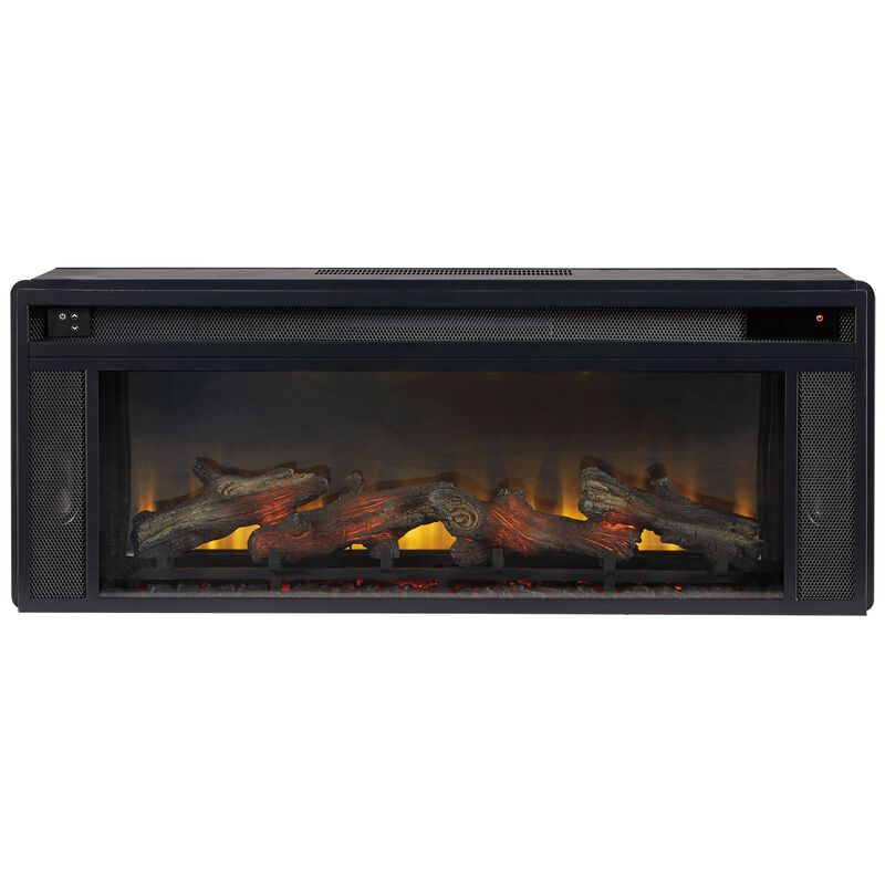43 Inches Electric Fireplace Insert with Log Set Look, Black