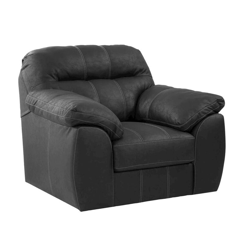 American Furniture Classics Rocker Recliner Chair in Black Faux Leather