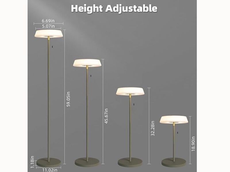 Solar Outdoor Floor Lamp &ndash; Waterproof, 3-Level Dimmable, USB Rechargeable, Khaki