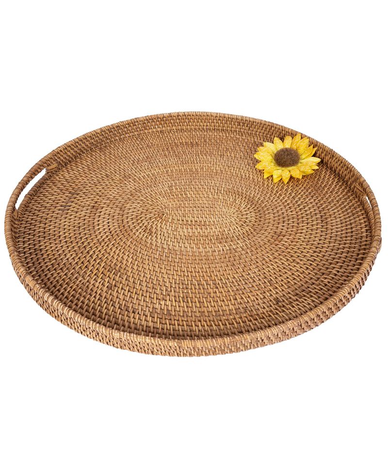 Saboga Home&trade; Oval Ottoman Tray With Cutout Handles image number 3