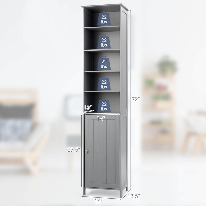 Free Standing Tall Floor Bathroom Storage Cabinet