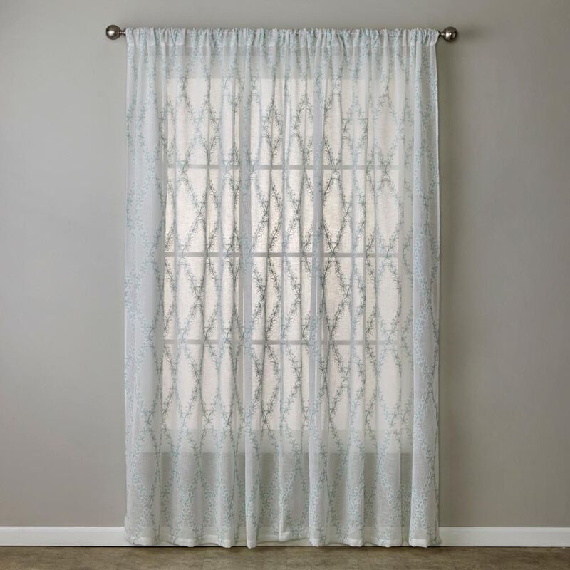 SKL Home By Saturday Knight Ltd Diamond Vine Window Curtain Panel - 52X84", White