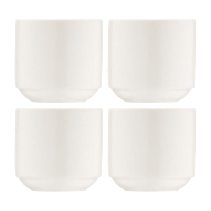 Banquet dia.2" h:2" Round Warm White Vitrified Cup (Set of 4)
