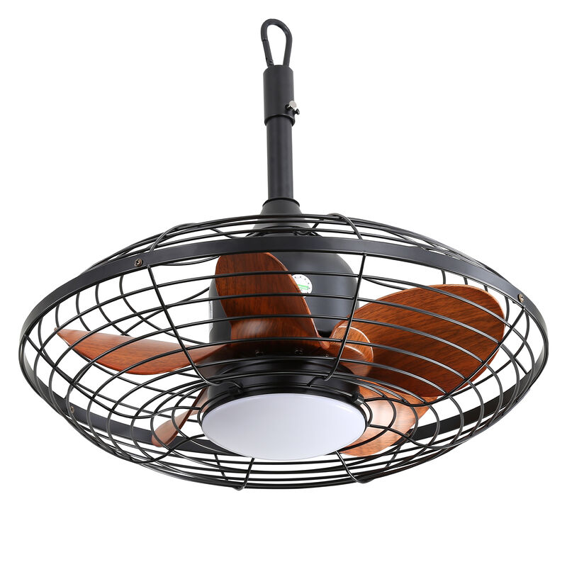 20 Inch Downrod Mount Ceiling Fan LED 5 ABS Blades with Hanging and Hook for Outside Patios Pergola image number 0