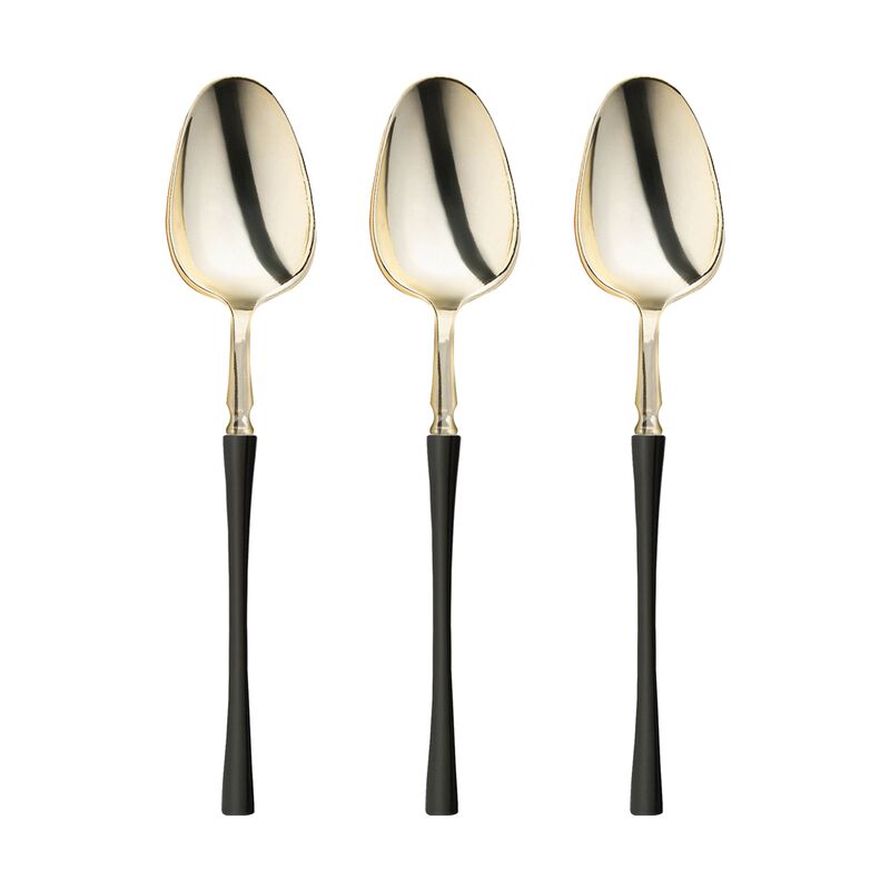 Gold with Black Handle Moderno Plastic Dinner Spoons (240 Spoons) image number 2