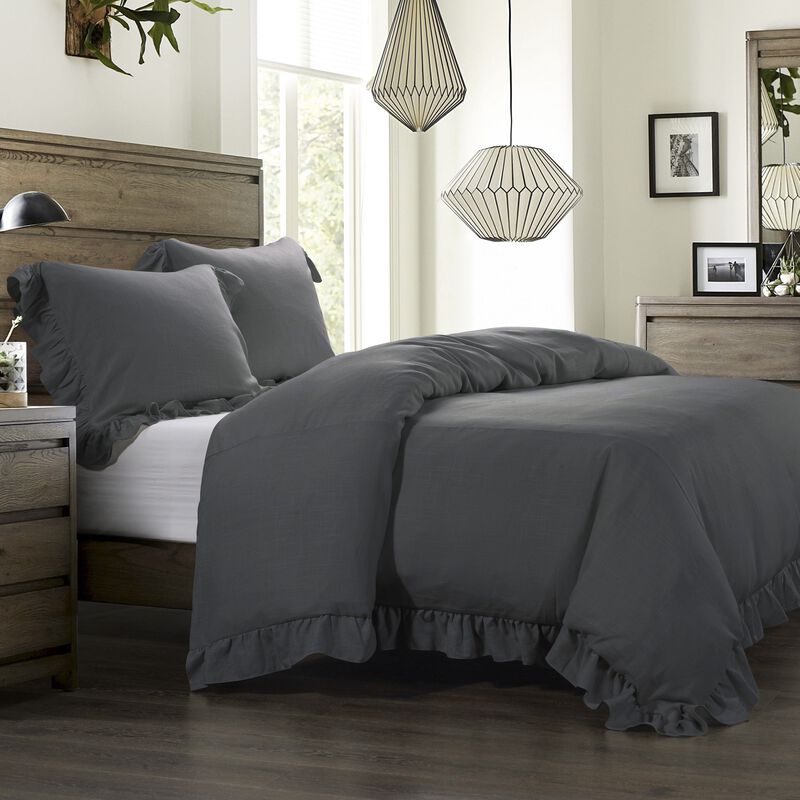 Lily Slate King Duvet Cover Set image number 1