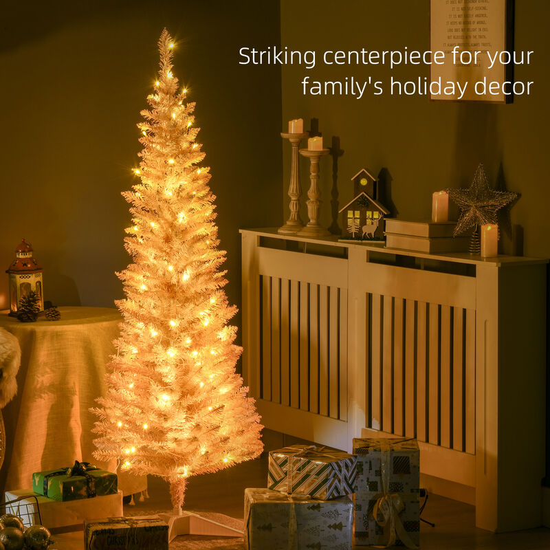 BreeBe 5' Artificial Pencil Christmas Tree with Realistic Branches image number 3